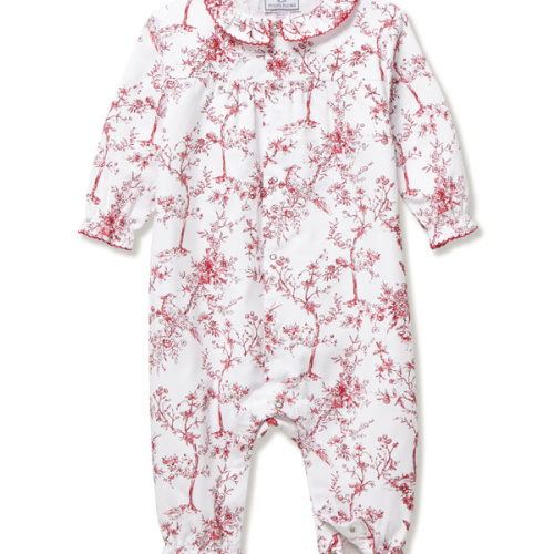 Baby's Twill Madeline Romper in Red Timeless Toile