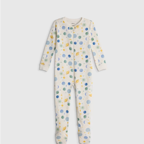100% Organic Cotton Footie Pajama in planets