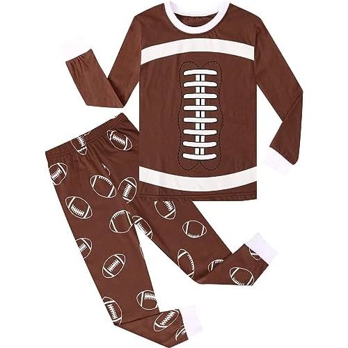 A&J DESIGN Cotton Sports Pjs for 2-14 Years Kids, 2-Piece Pajamas Set