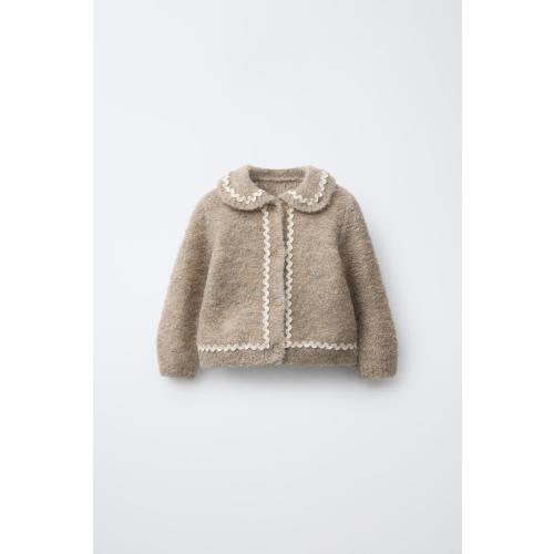 RUFFLE KNIT CARDIGAN - Light beige | ZARA United States