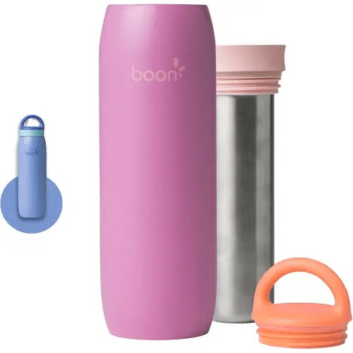 Boon Frosh Portable Breast Milk Chiller - Stainless Steel Cooler and Storage Container - Purple - Keeps Milk Cold for up to 17 Hours