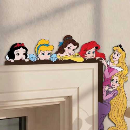 Custom Disney Princess Door Topper, Disney Princess Door Corner Sign, Wooden Nursery Door Decor, Peekaboo Disney Wall Decor