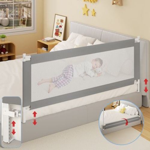 KTMBDW Baby Bed Rail Guard for Toddlers Toddler Bed Side Rails Swing Down Bedrail Extral Tall Child Safety Side Railing Guards for Kids