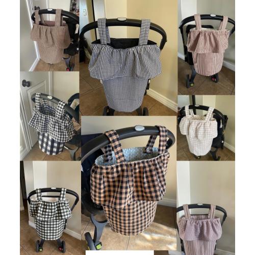 CUSTOM Message before ordering Ruffle Stoller Caddy Bag/ Removable Stroller Caddy/ Stroller Organizer Bag/Round Ruffle Stroller Bag