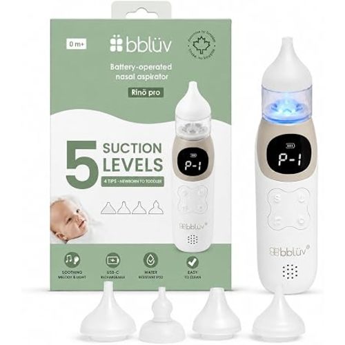 bblüv Rinö Pro Battery Operated Baby Nasal Aspirator with 5 Suction Levels