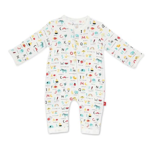 Magnetic Me Easy-Close Modal Coverall Jumpsuit ABC Love 0-3 Months
