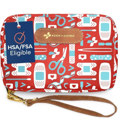 KeepGoing Travel First Aid Kit for Kids – 130 Pc. for Car, Home, Purse, Diaper Bag & Backpack with Latex-Free Bandages - Mini First Aid Kit Travel Size TSA-Approved