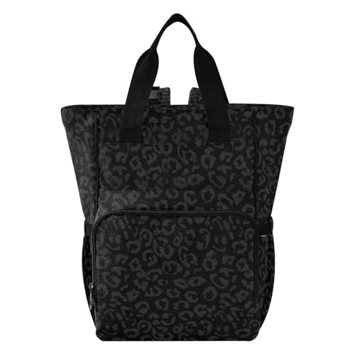 Emelivor Leopard Black Diaper Bag Backpack Large Capacity Travel Baby Bags Backpack Diaper Bags for Boy Girl Mama Travel Mom Dad