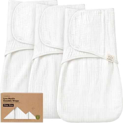 KeaBabies Muslin Baby Swaddles for Newborns,3pk,100% Cotton