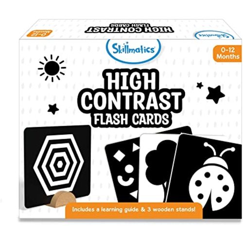 Skillmatics Large Flash Cards for Babies & Infants - High Contrast, Newborn Visual Stimulation & Sensory Development for 0 to 12 Months - 60 Pictures