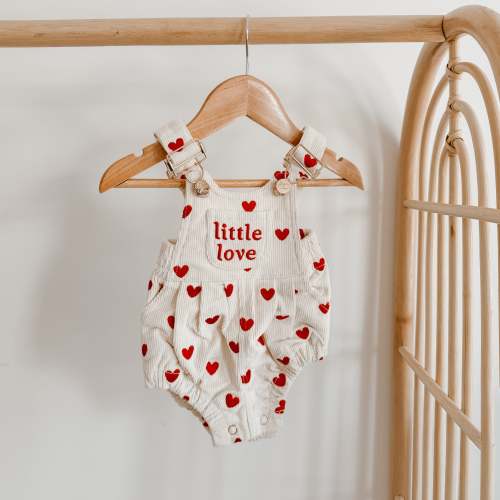 'Little Love' Overall Romper - Love Heart