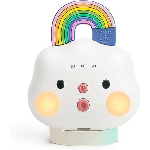 Smily Mia Portable Sound Machine for Babies |White Noise Machine Baby| Sleep Soother |14 Soothing Sounds | Shush | Travel | Registry Gift | Baby Shower | New Born Essentials, Attach to Stroller/Crib