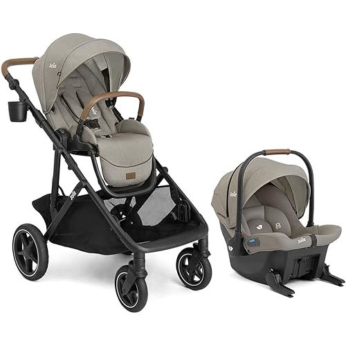 Joie Chive Convertible Single-to-Double Stroller & Mint Latch Travel System