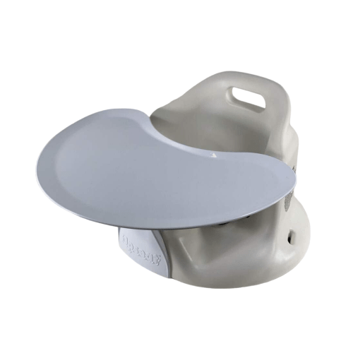 Upseat Baby Floor & Booster Seat with Tray, Coconut (White)