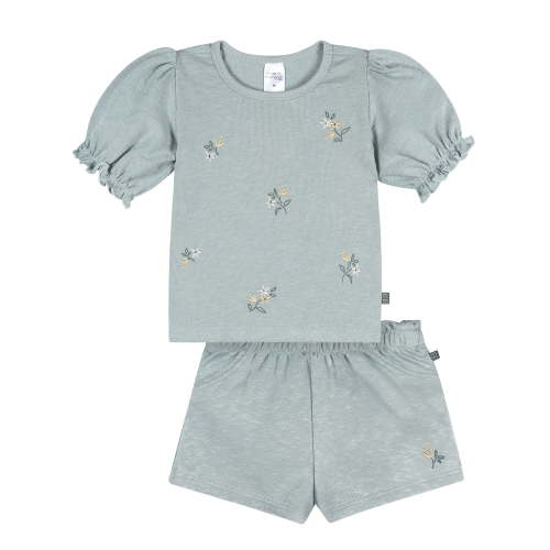 Modern Moments by Gerber Toddler Girl Organic Top and Short Outfit Set Set, 2-Piece, Sizes 12 Months - 5T