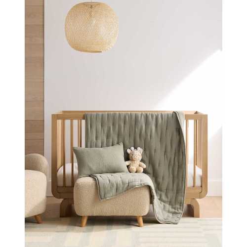Organic Airy Gauze Toddler Quilt in Dried Sage