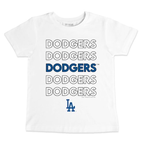 Infant Los Angeles Dodgers Tiny Turnip White Stacked T-Shirt