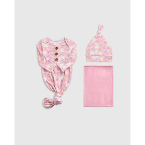 Bamboo Gown, Hat & Swaddle Layette Bundle - Baby Girl
