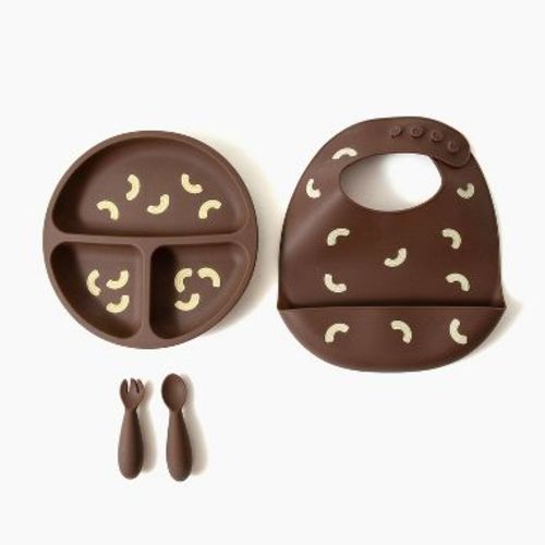 Picolette by Olivia Culpo Silicone Bib and Utensil Feeding Set - 4pk - Pasta