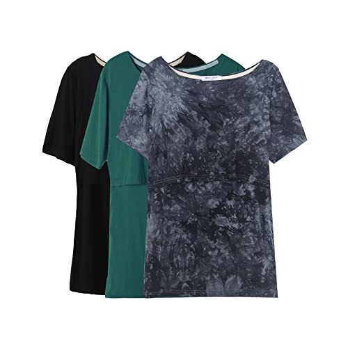 Smallshow Women's Maternity Nursing Tops Short Sleeve Breastfeeding Clothes