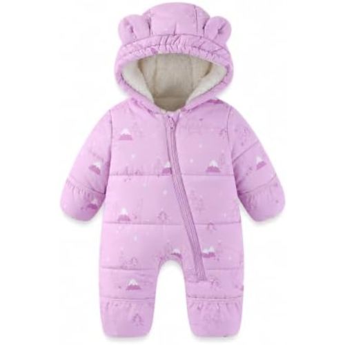JiAmy Baby Snowsuit Hooded Winter Jumpsuit for Toddler 0-36Months