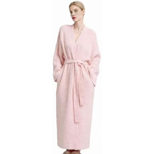 Premium Women's Double-Sided Fleece Robe Long Plush Flannel Pajamas Soft Warm