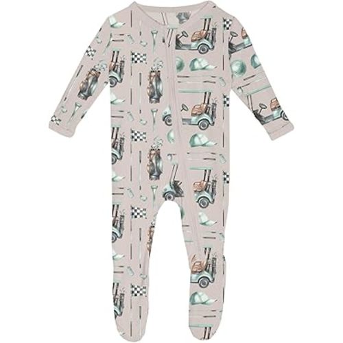 KicKee Baby & Toddler Zipper Footie – Ultra-Soft Viscose from Bamboo Pajamas with Flip Paws & Grips