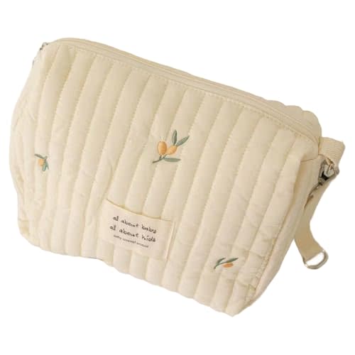 Mednkoku Baby Bag Organizer, Diaper Bag Organizing Pouches, 9.8x6.7x3.9 inch Large Capacity Diaper Pouch, Portable Carry-on Cotton Baby Organizer for Strollers Girl Boy Gift, Style 1