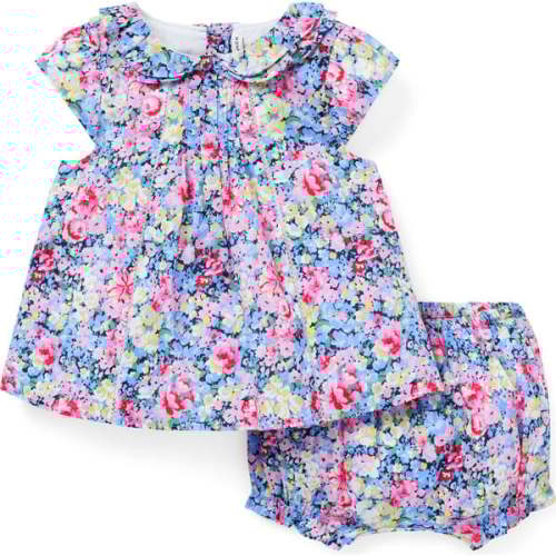 Baby Floral Ruffle Collar Matching Set