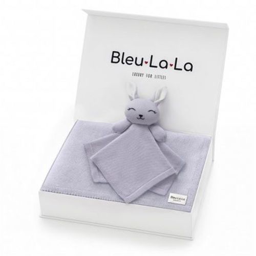 Bleu La La Blanket and Lovey Security Blanket Organic Cotton Gift Set