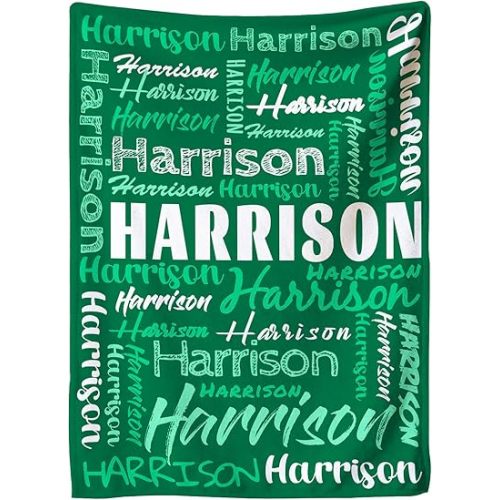 Flannel Blanket, Personalized Baby Blanket with Name, Custom Name Blanket for Baby, Newborn, New Mom, 27*40in