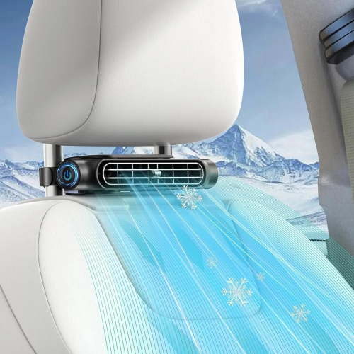Matxabr Car Seat Fan, Car Seat Cooling Fan for Driver and Passenger Seat - Mini Portable USB Fan for Rear Seat Headrest, Silent Neck Back Fan Can Cool Your Back and Neck (Black)