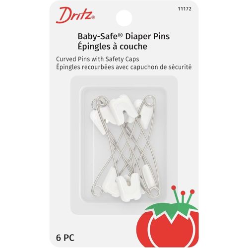 Baby-Safe Diaper Pins, 6 Count
