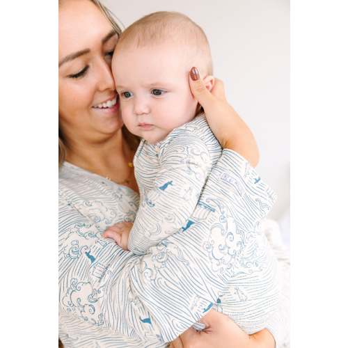 Walking on Water PJ Footless Onesie Ribbed Cotton-Bamboo Blend – Holy Pals