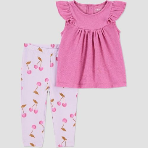 Carter's Just One You® Baby Girls' 2pc Cherries Top & Bottom Set - Purple