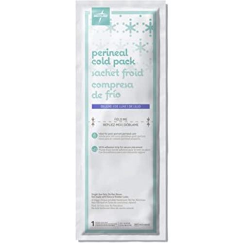 Medline MDS148055 Deluxe Perineal Cold Pack with Adhesive Strip, 4.5" Width, 14.25" Length, Pack of 24