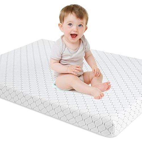 Pack and Play Mattress Pad, 38"x26" Breathable Dual Sided Memory Foam Pack N Play Mattresses with Removale Washable Cover, Portable Mattress for Pack N Play Mattress for Baby Toddler