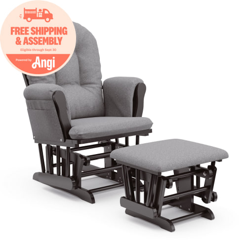 Storkcraft Hoop Infant Nursery Glider and Ottoman, Espresso with Gray Swirl