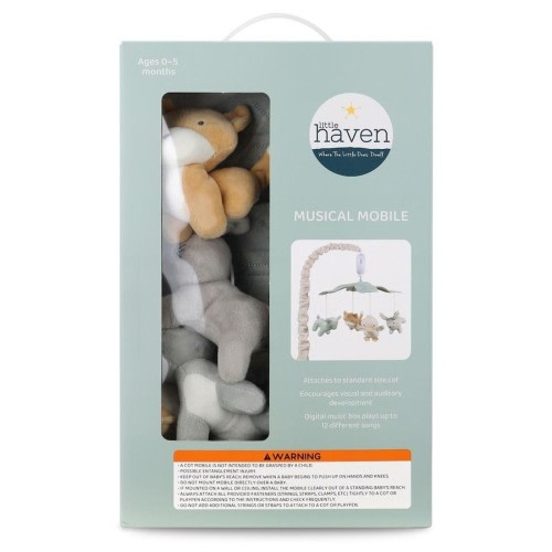 Little Haven Crib Musical Mobile w/ Soft Plush Baby/Kids Toy Woodland 0M+