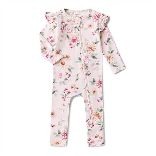 Birds & Blooms Organic Baby Snugglesuit Convertible Romper | Snuggle Hunny
