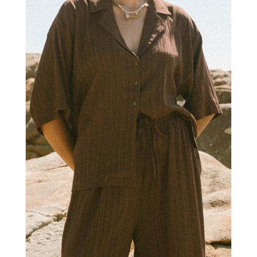 Lacey Shirt | Brown Crepe