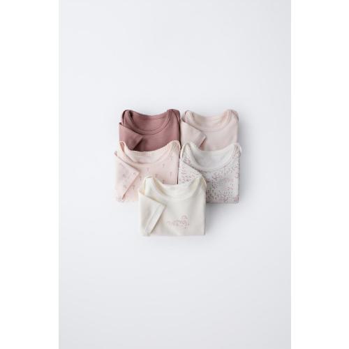 FIVE-PACK OF SWAN BODYSUITS - Pink | ZARA United States