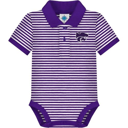 Creative Knitwear College Baby Striped Polo Bodysuit - Team Logo, Multiple Colors, for Boys & Girls (0-12 Months)