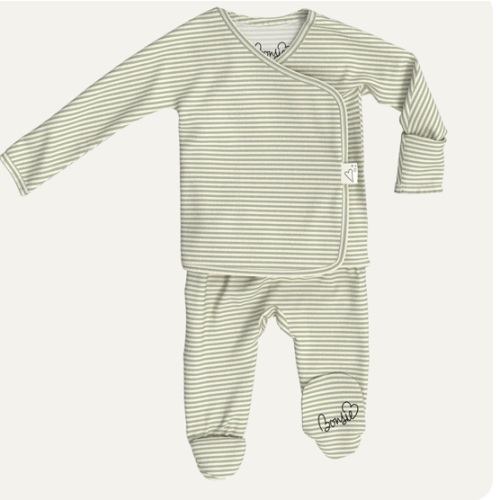 Footie - Mint Twist – Bonsie Skin to Skin Babywear