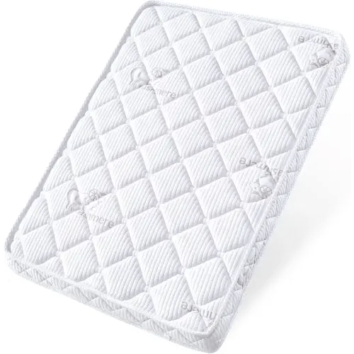 Pack and Play Mattress - 38" x 26"- Premium Knitted Fabric Safety Reinforced Play Yard Mattress - Fits for Graco & Baby Trend & Pamo Babe Playard, Firm Support and Comfort Foam，White