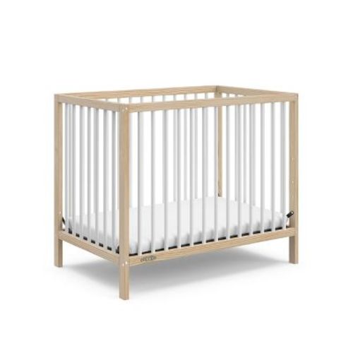 Graco Teddi 4-in-1 Convertible Mini Crib with Mattress Natural/White