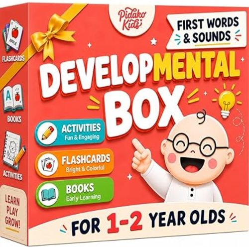 Speech Therapy Materials & Learning Toys for 1-2 Year Old, Preschool Learning Activities with Phonic Baby Flash Cards for 12 to 18 Months, Montessori Toys, First Words & Board Books by Pidoko Kids
