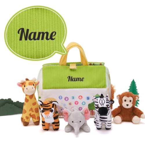 Personalized Plush Soft Zoo Toy Set