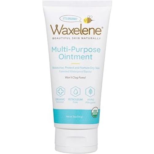 Waxelene Multipurpose Ointment Large Tube, Organic Aerated Balm the Petroleum Jelly Alternative Soothing Botanical Eczema Dry Skin Face Moisturizer