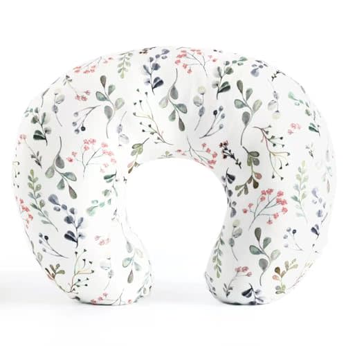 KLWJFK Nursing Pillow and Positioner, Breastfeeding, Bottle Feeding, Baby Sitting Support with Removable Ultra Soft Minky Cover, Tummy Time Support for Baby Boys and Girls(Floarl)